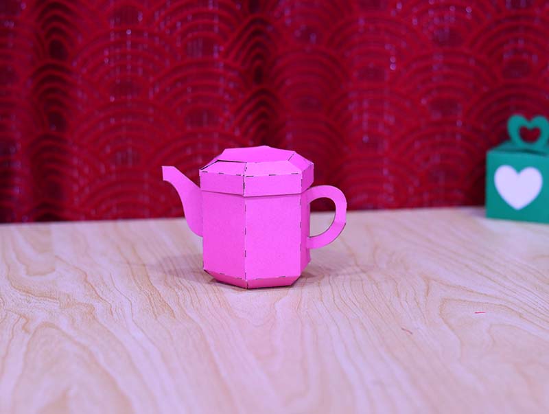 Laser cut Paper Teapot Craft Paper Kettle Decoration Idea Free Vector