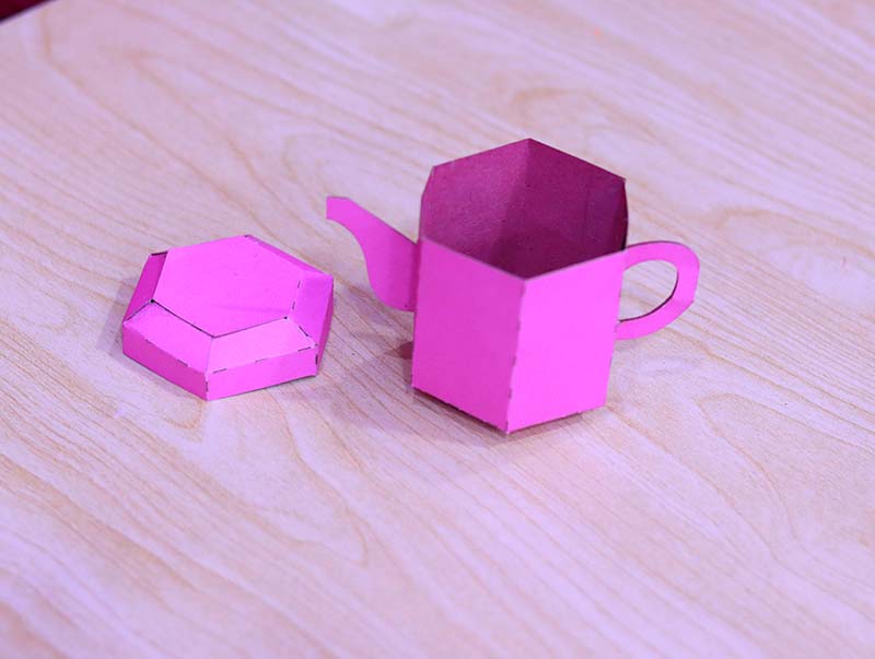 Laser cut Paper Teapot Craft Paper Kettle Decoration Idea Free Vector