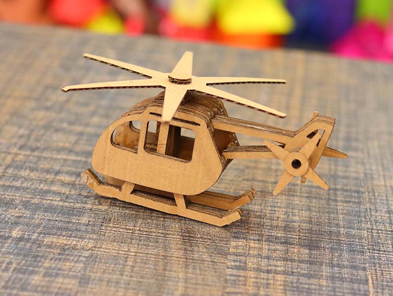 Laser Cut Cardboard Helicopter for Kids Laser Cutting Cardboard Toys Free Vector