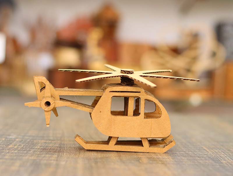 Laser Cut Cardboard Helicopter for Kids Laser Cutting Cardboard Toys Free Vector