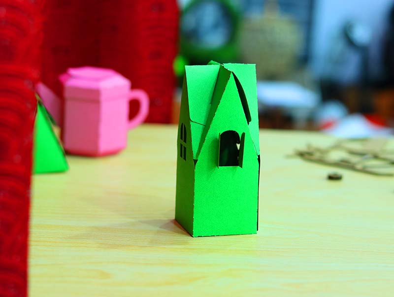 Laser Cut Paper House Box DIY Paper Craft Box Idea Free Vector