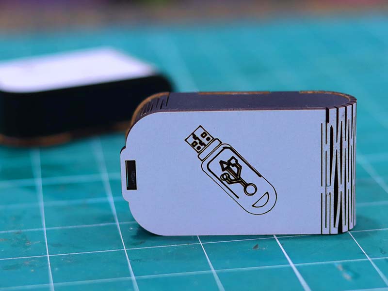 Laser Cut USB Box Flash Drive Wooden Case Box Idea 3mm Vector File