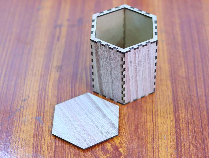 Laser Cut Hexagon Box Wooden Decorative Hexagonal Gift Box 3mm Free Vector