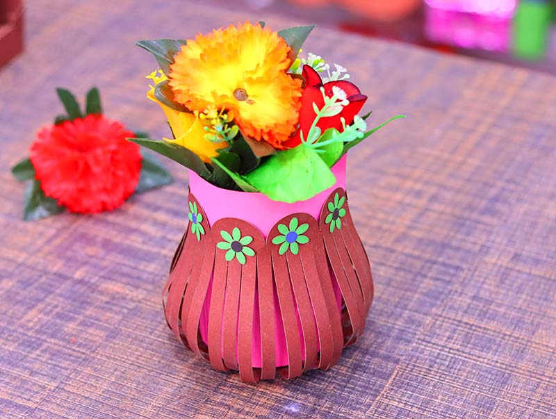 Laser Cut Paper Flower Vase DIY Craft Paper Flower Pot Free Vector