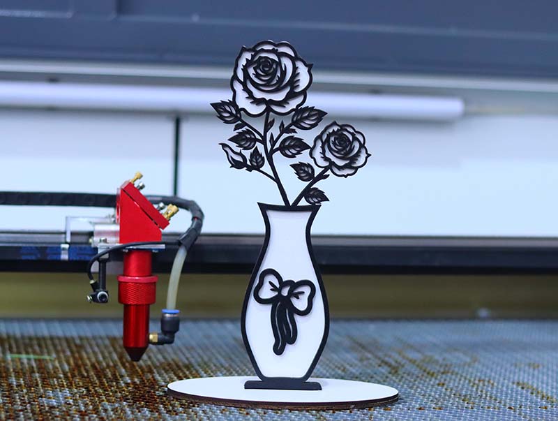 Laser Cut Layered Flower Stand Desk Flower Decoration 3mm Free Vector