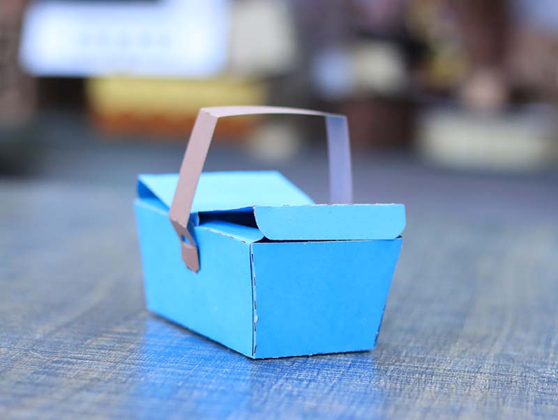 Laser Cut Paper Craft Basket DIY Decorative Basket with Handle Free Vector