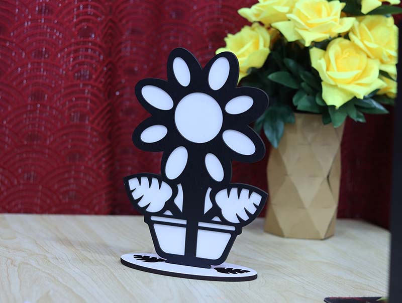 Laser Cut Layered Flower Stand Decoration 3mm Vector File
