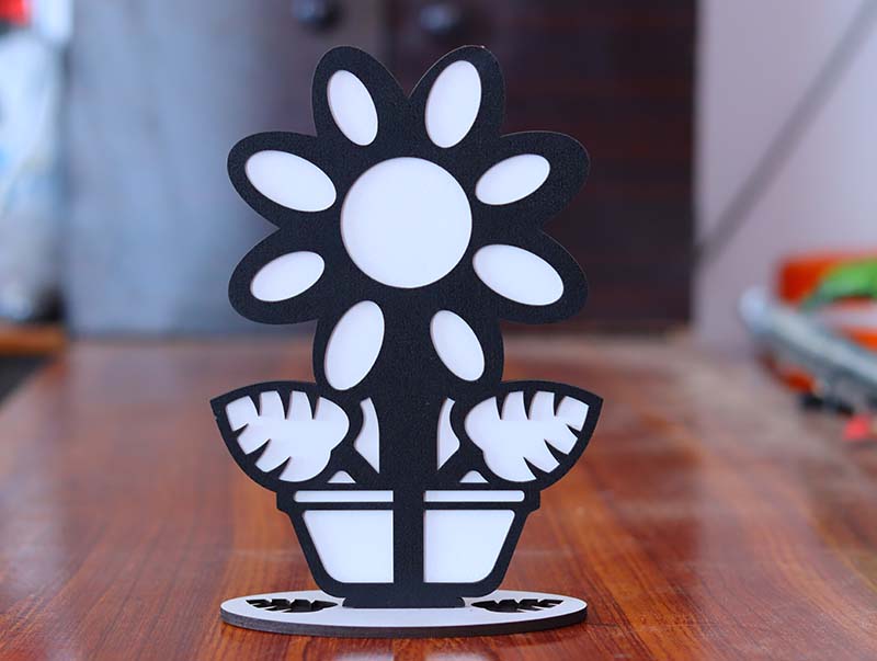 Laser Cut Layered Flower Stand Decoration 3mm Vector File