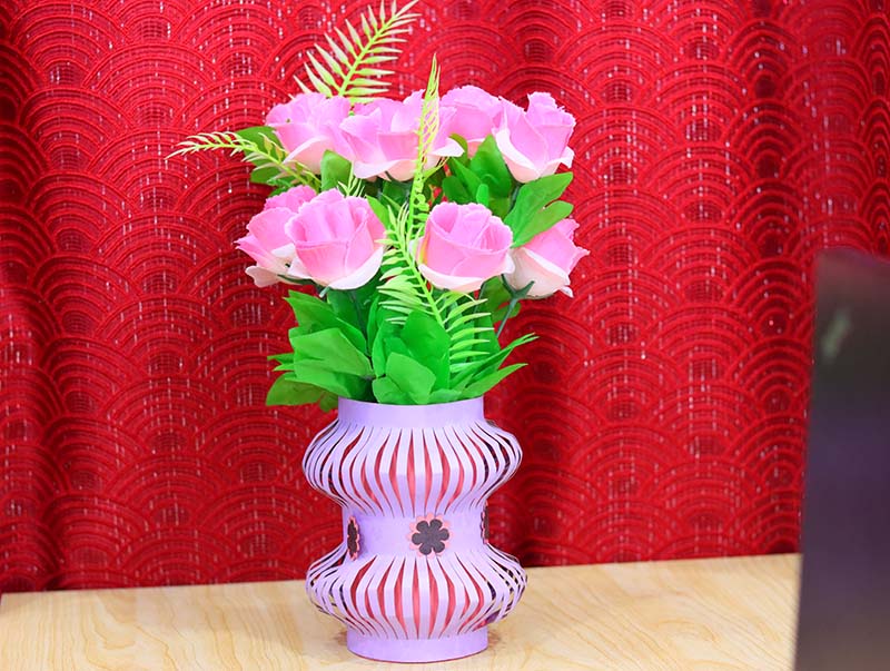 Laser Cut Flower Pot Craft Paper Flower Pot Template DIY Craft Vector File