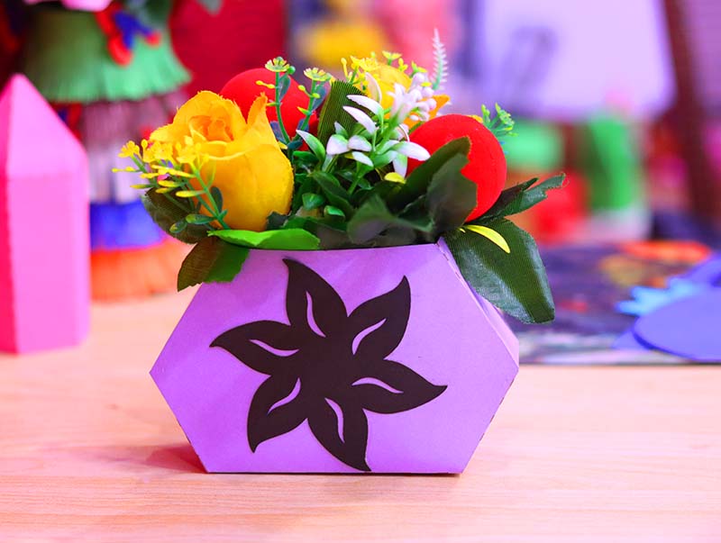 Laser Cut Flower Pot Craft Paper Flower Holder Vector File