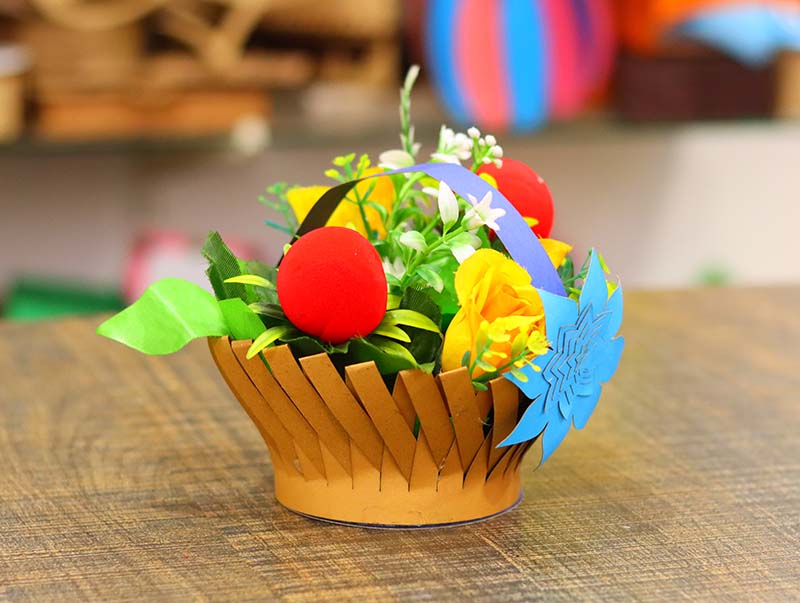 Laser Cut Basket Craft Paper Flower Basket Idea Vector File