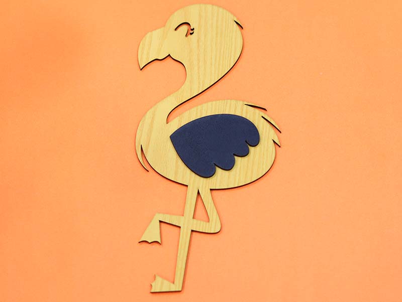 Laser Cut Bird Flamingo Cutout Bird Wall Art Template Vector File