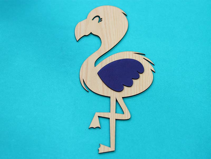 Laser Cut Bird Flamingo Cutout Bird Wall Art Template Vector File
