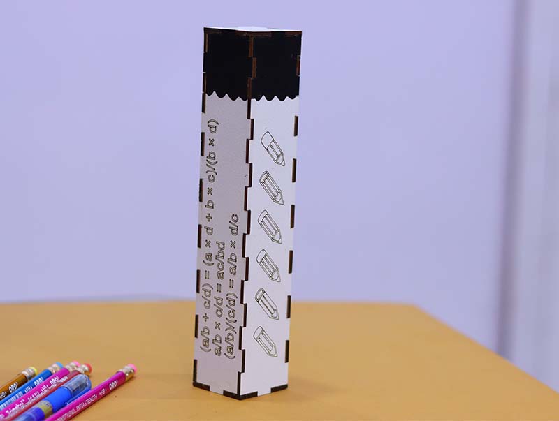 Laser Cut Pen Box Template Wooden Pencil Case Sliding Box 3mm Vector File