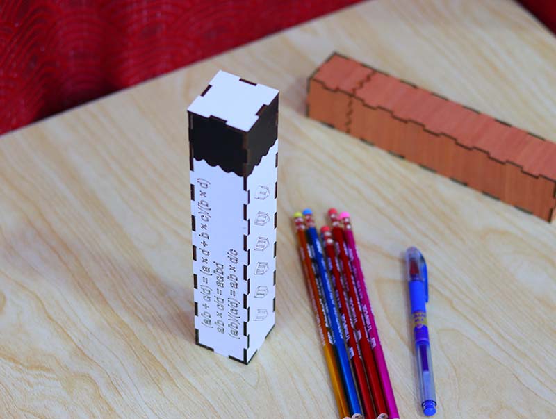 Laser Cut Pen Box Template Wooden Pencil Case Sliding Box 3mm Vector File