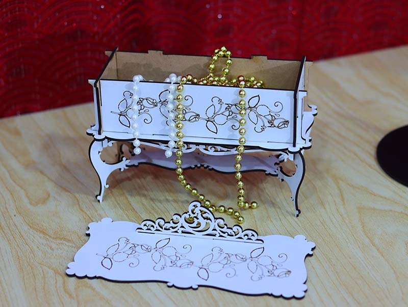 Laser Cut Jewelry Box Template Baroque Wooden Gift Box 3mm Vector File