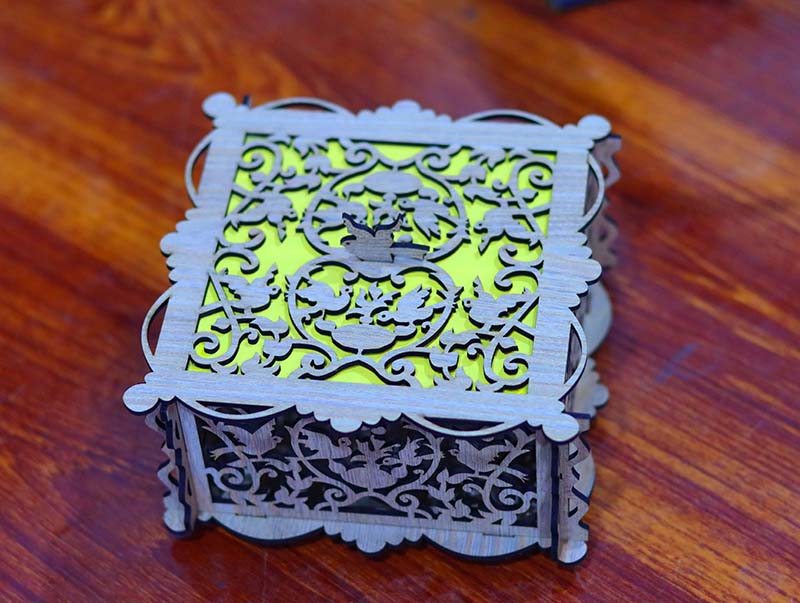 Laser Cut Square Jewelry Box Gift Box Template 3mm Vector File