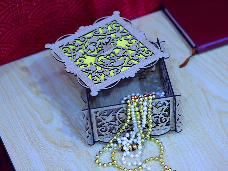 Laser Cut Square Jewelry Box Gift Box Template 3mm Vector File