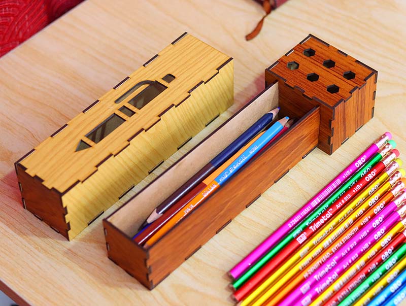 Laser Cut Pen Holder Template Pencil Case Box 3mm Vector File