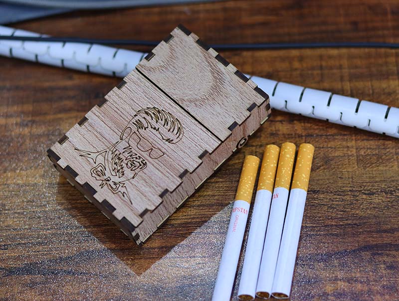 Laser Cut Cigarette Box Wooden Cigarette Case 3mm Vector File