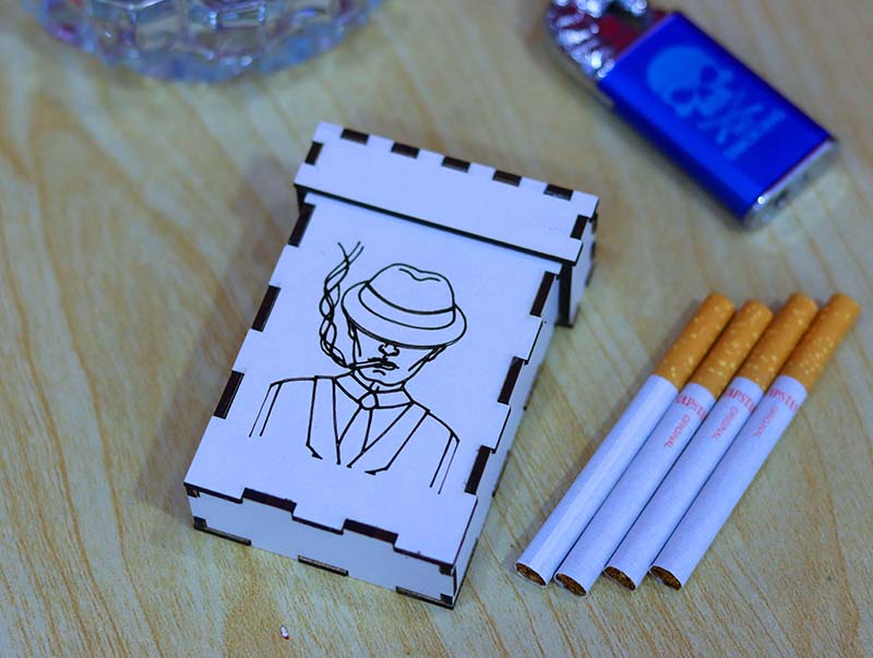 Laser cut Cigarette Case Wooden Cigarette Box 3mm Vector File