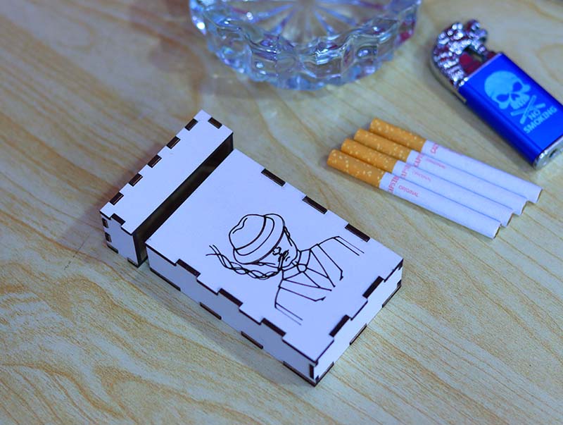 Laser cut Cigarette Case Wooden Cigarette Box 3mm Vector File