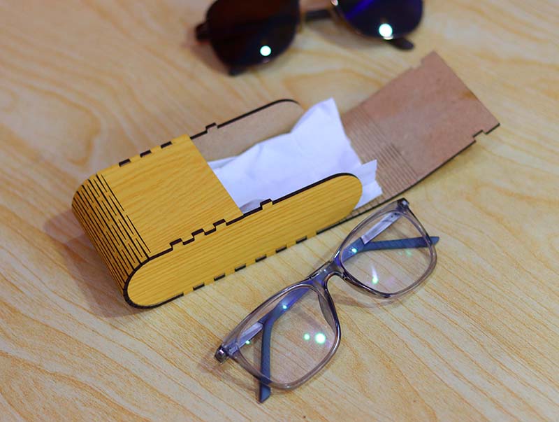 Laser Cut Glasses Case Wooden Sunglasses Box 3mm Vector File