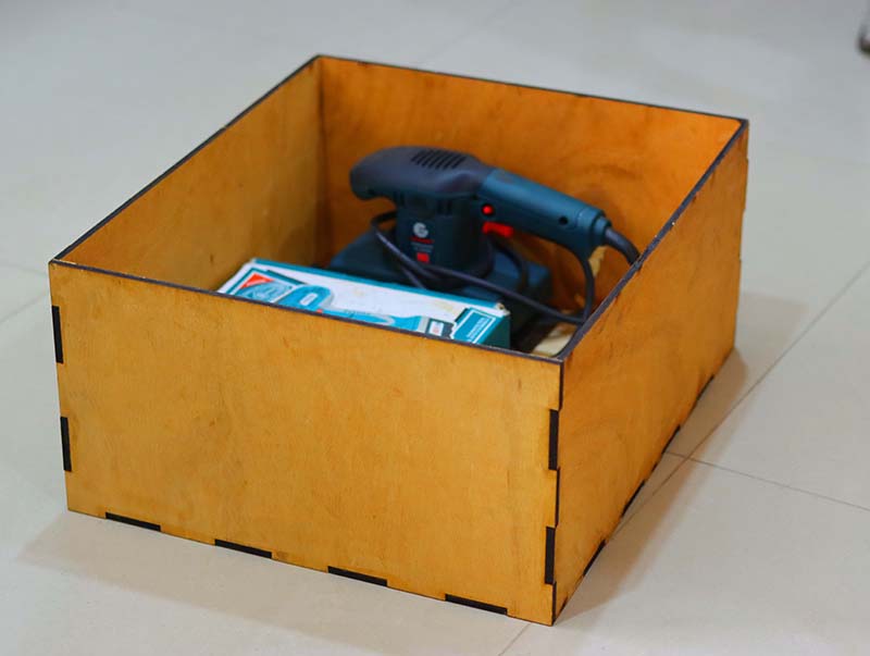 Laser Cut Storage Box Template Wood Tool Box 6mm Vector File