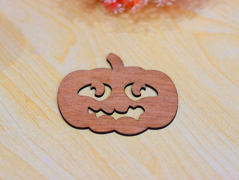 Halloween Pumpkin Wooden Coaster Template Laser Cut Vector File
