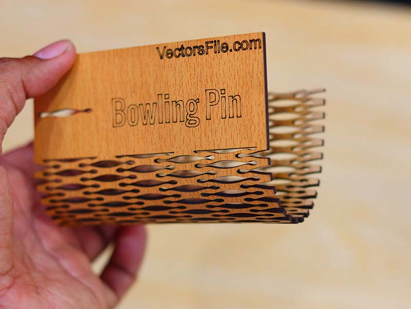 Laser Cut Living Hinge Template Bowling Pin Vector File