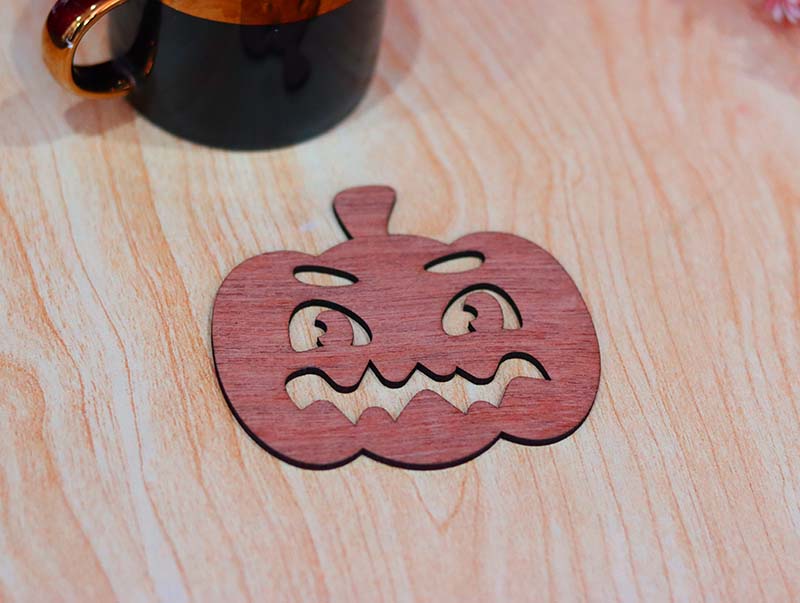 Wooden Halloween Coaster Template Laser Cut Vector File