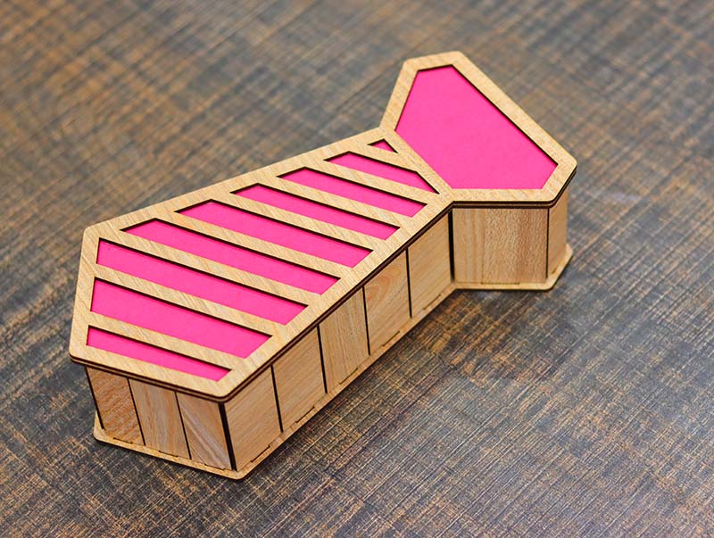 Laser Cut Tie Box Wooden Gift Box Template 3mm Vector File
