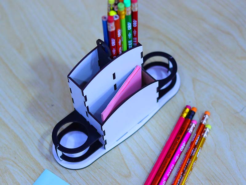 Laser Cut Pen Holder Desk Pencil Stand 3mm Vector File