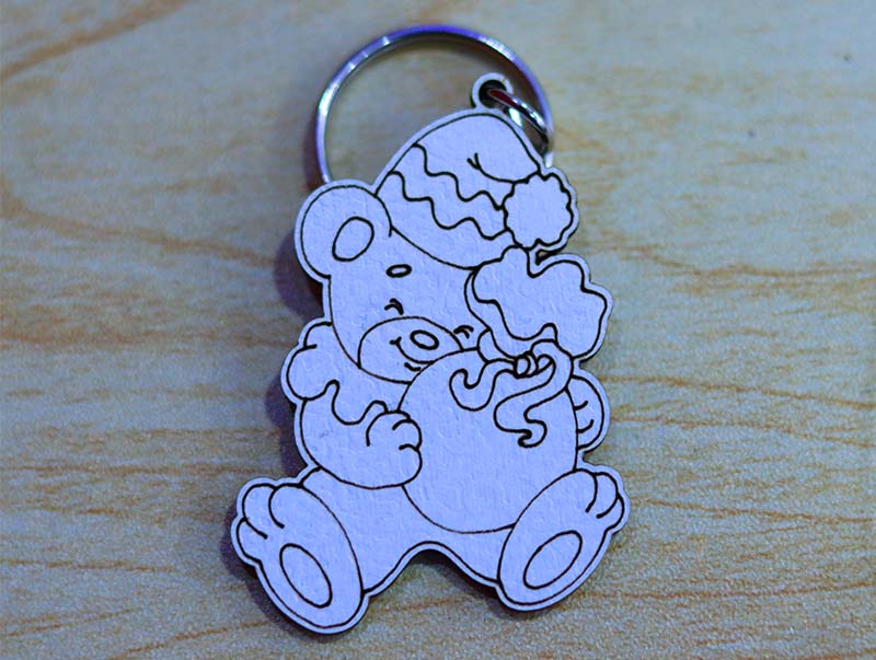 Laser Cut Bear Keychain Template Bear Engraving Keyring Ideas Vector File