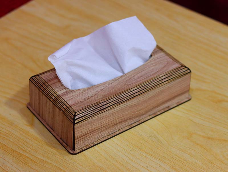 Laser Cut Tissue Box Template Living Hinges Box 3mm Vector File