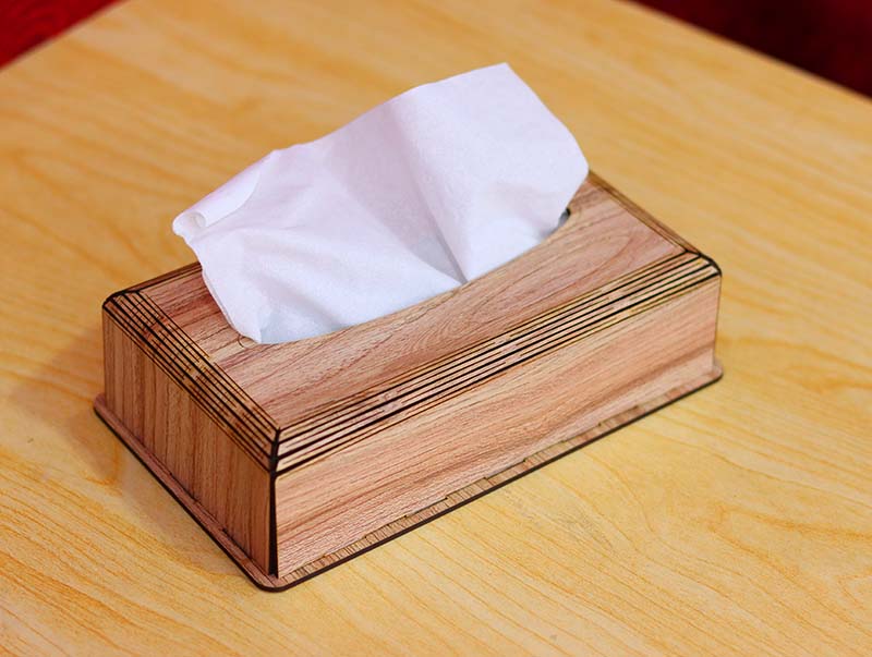 Laser Cut Tissue Box Template Living Hinges Box 3mm Vector File