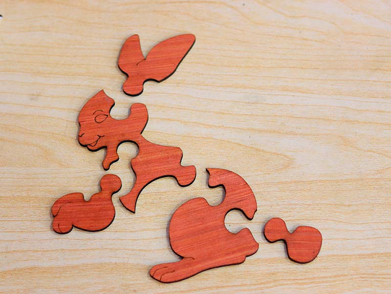 Laser Cut Educational Toys Template Wooden Rabbit Puzzle 4mm Vector File
