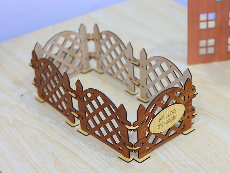 Laser Cut Decorative Picket Fence Template 3mm Vector File