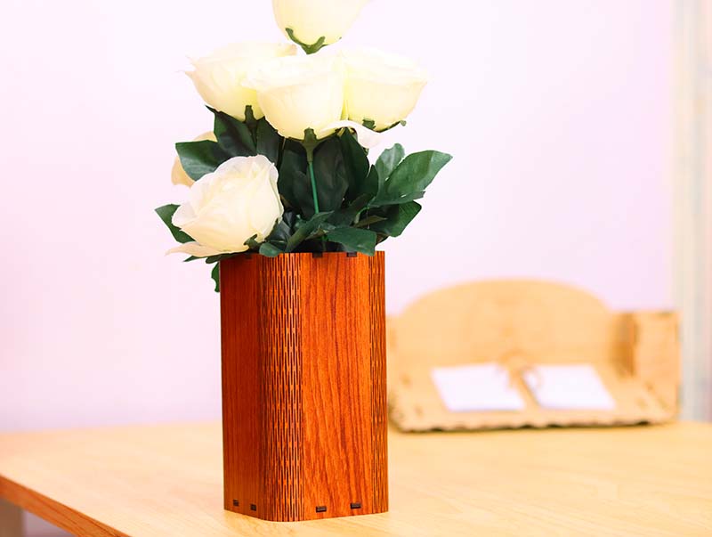 Laser Cut Flower Vase Wooden Flower Holder 3mm Vector File