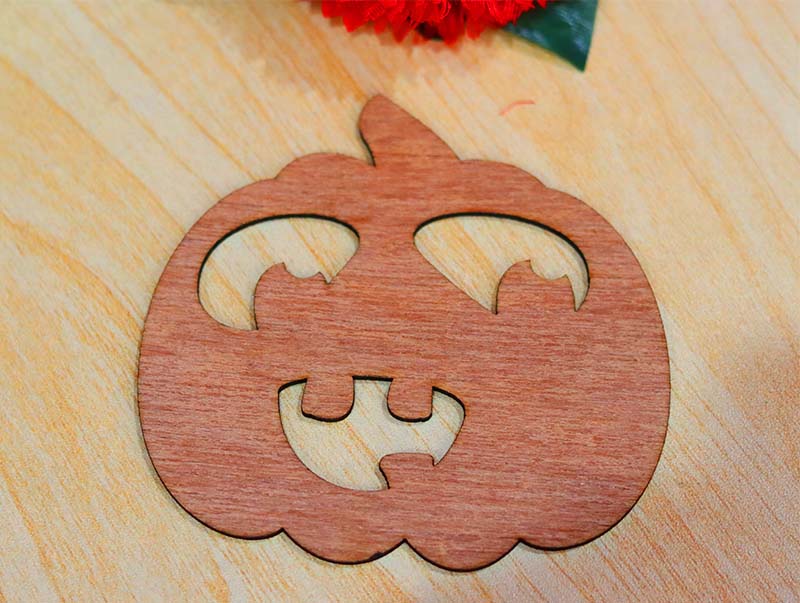 Laser Cut Wooden Tea Coaster Pumpkin Halloween Coaster Vector File