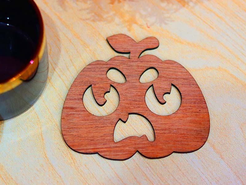 Laser Cut Pumpkin Halloween Tea Coaster Vector File