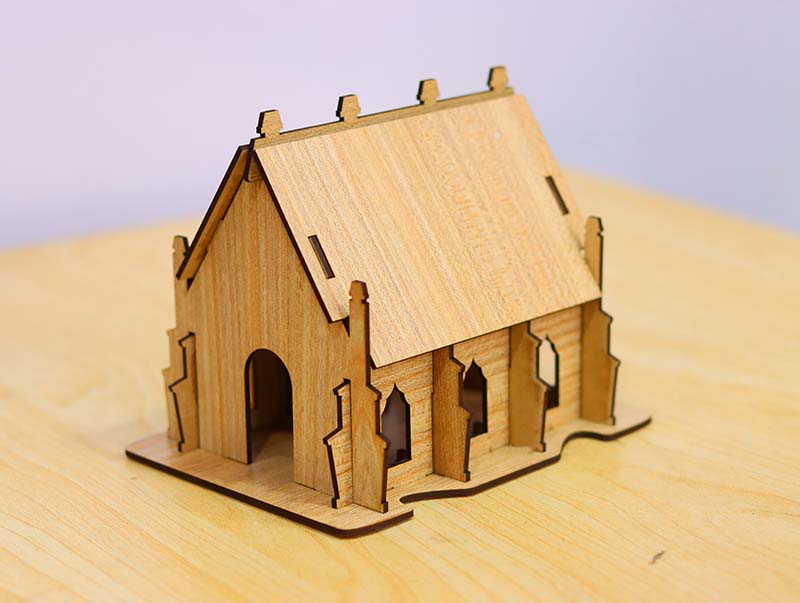 Laser Cut House Template 3D Puzzle Toy Model 3mm Vector File