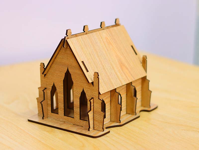 Laser Cut House Template 3D Puzzle Toy Model 3mm Vector File