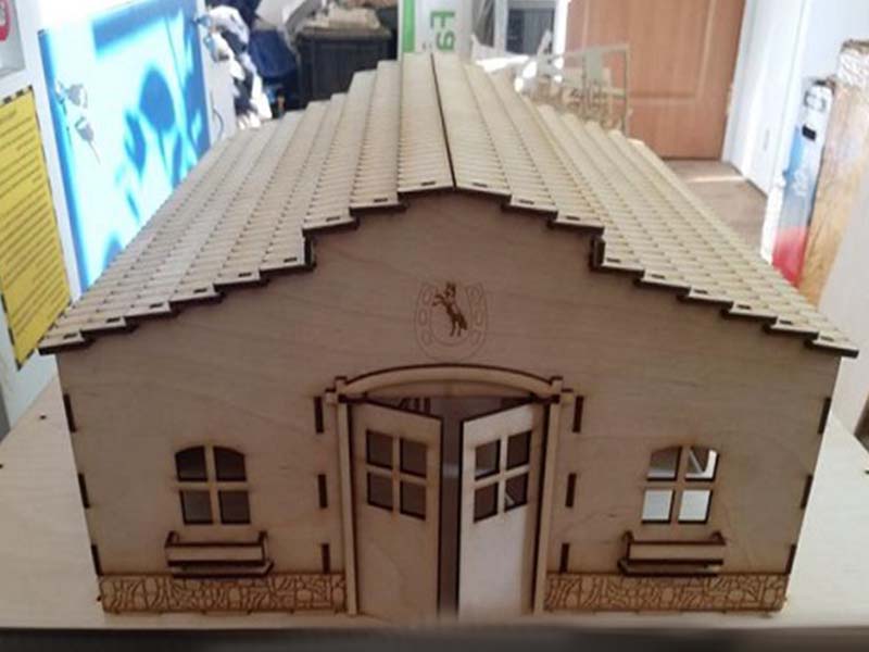 Laser Cut Horse Stable Barn 3D Puzzle Model Vector File