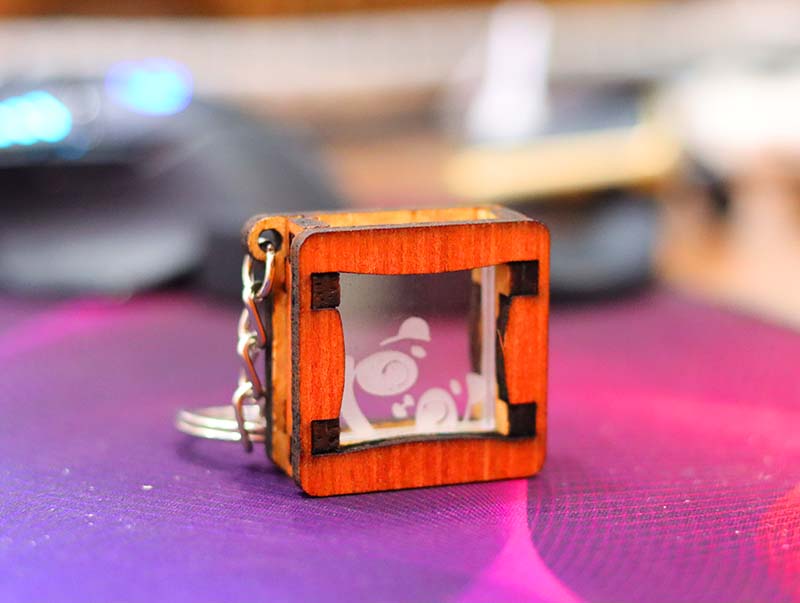 Laser Cut Frame Box Keychain Idea Keyring Design Vector File