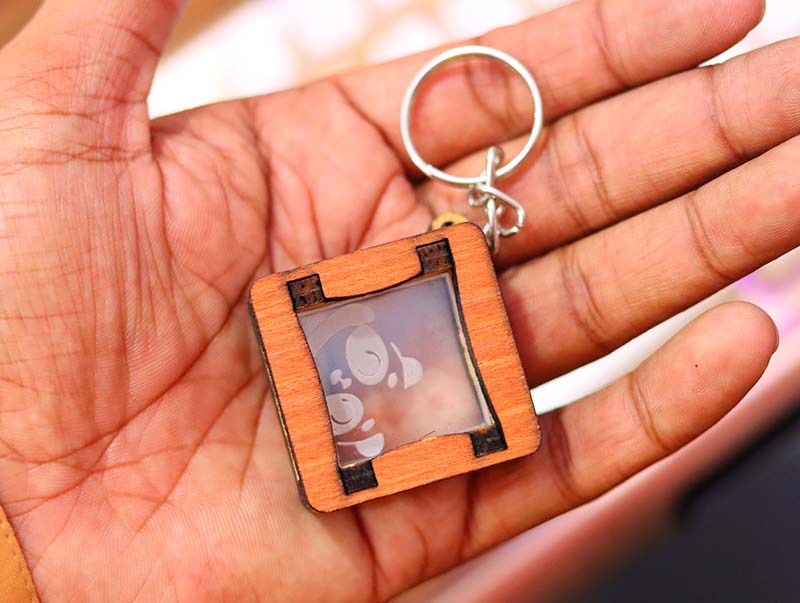 Laser Cut Frame Box Keychain Idea Keyring Design Vector File