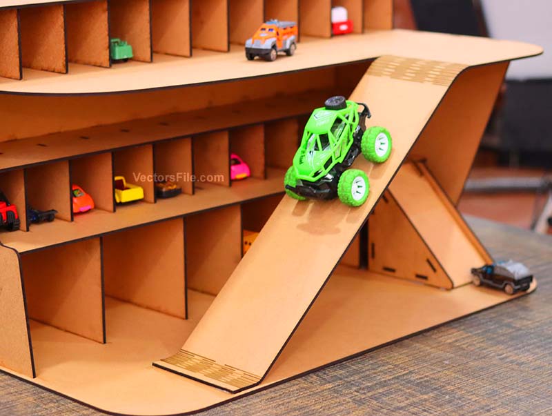Laser Cut Garage Toy Car Parking Building Model Miniature Car Garage