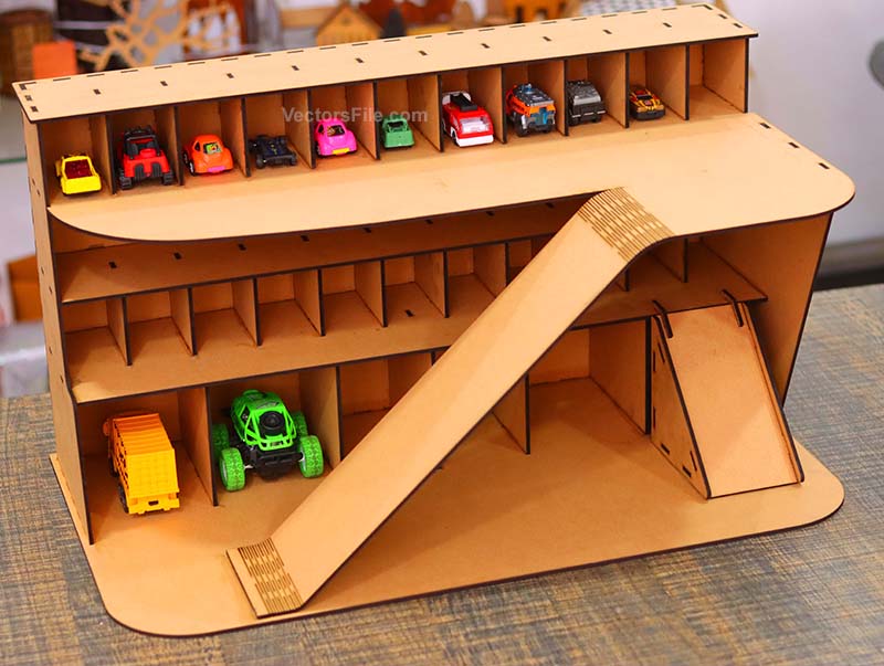 Laser Cut Garage Toy Car Parking Building Model Miniature Car Garage