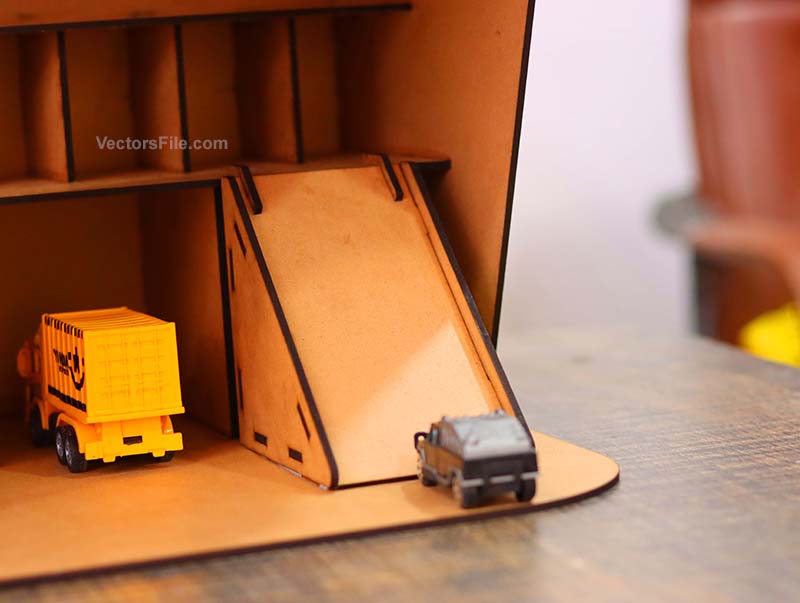 Laser Cut Garage Toy Car Parking Building Model Miniature Car Garage