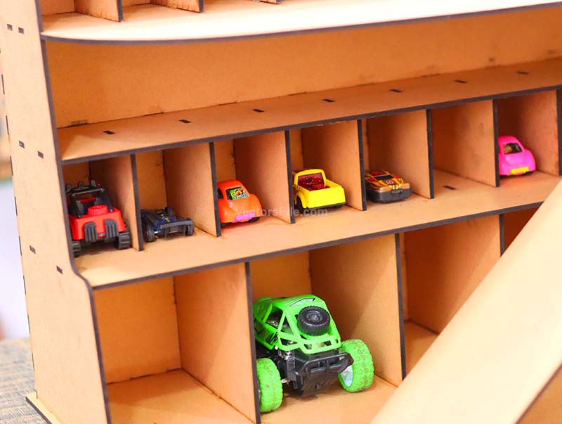 Laser Cut Garage Toy Car Parking Building Model Miniature Car Garage